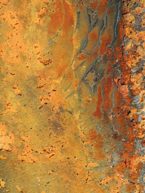 Close-up of marine corrosion on metal surfaces